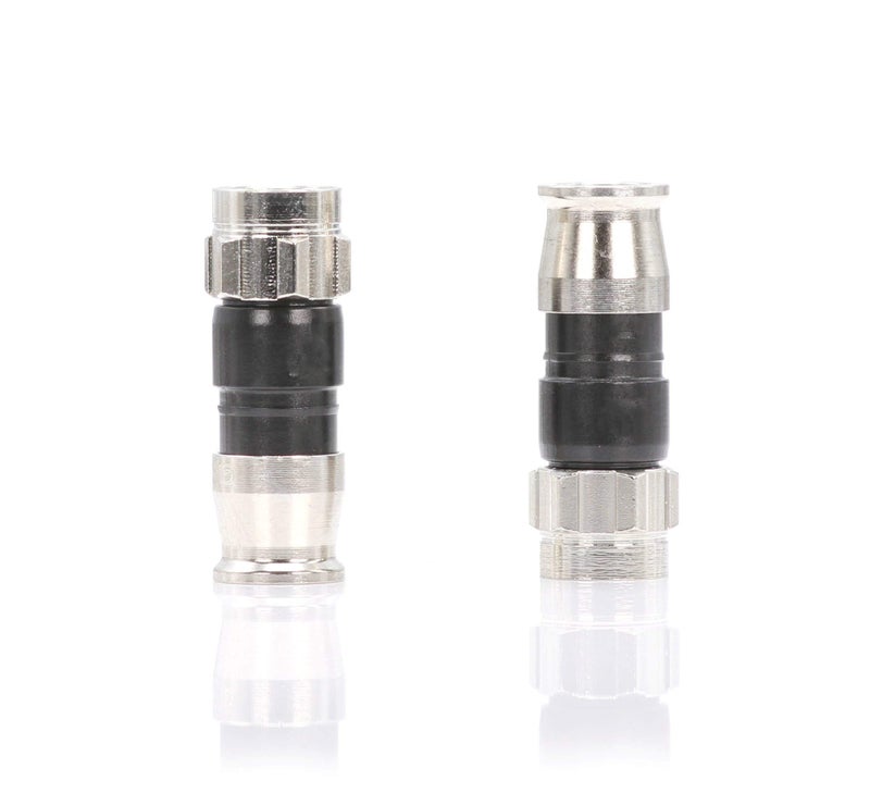 THE CIMPLE CO Coaxial Cable Connectors, 100 PCS, RG59 Compression Fitting, Water Tight O Ring, Indoor/Outdoor, F81, F-Type, 75 Ohm, 3 GHz, Black - Image 3